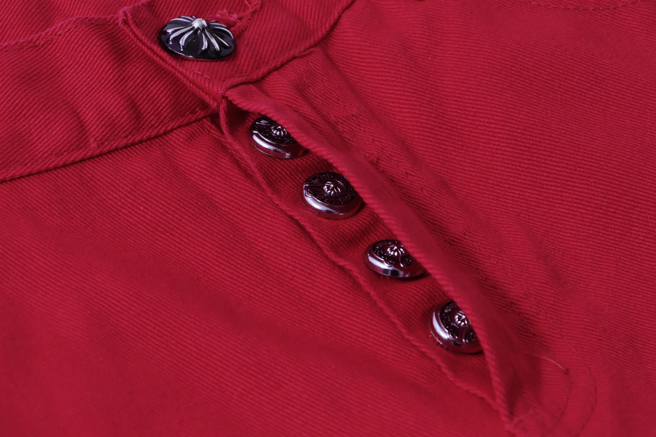 P280 Style number: H91 Croxin & 𝐂𝐡𝐫𝐨𝐦𝐞 𝐇𝐞𝐚𝐫𝐭 ss25 red cow king oversized leather jeans. Styles with different washed textures are very friendly to people with thin legs. The slightly flared version perfectly modifies the leg shape. The timeless and moderate length makes it easy to match and match. It is the basis for various styles and is a must-have in your wardrobe! The fabric is stiff but also makes the upper body soft without losing texture. The washing process is even more perfect. It is a must-have item for everyone! ! ! Washed wheat, hang tag, pants label, three labels complete Color: blue Size: 28-30-32-34